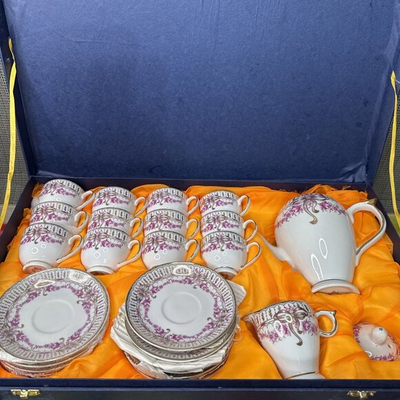 imperial Other - Imperial Porcelain Milano Set of 27 China Rose Tea Cups & Saucers Japan